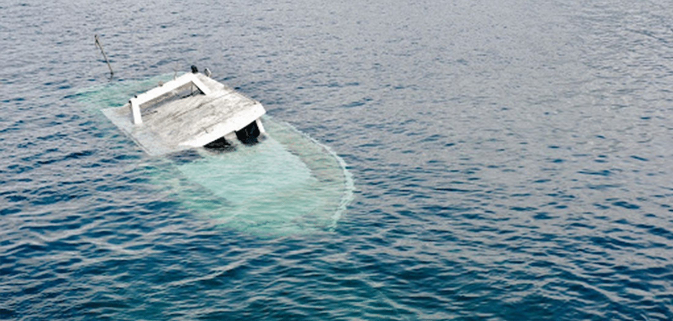 Boat sinking after an accident