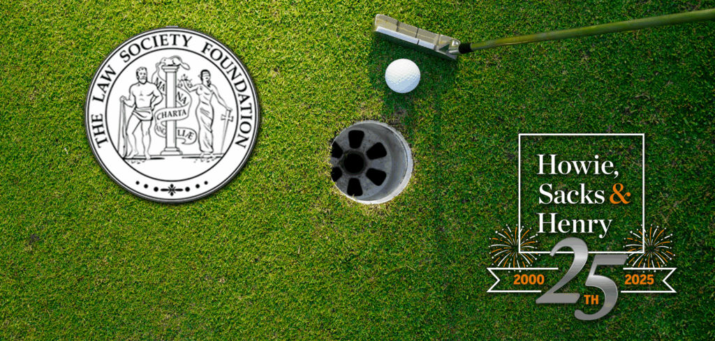 Law Society of Ontario Logo, grass, putting green, HSH logo