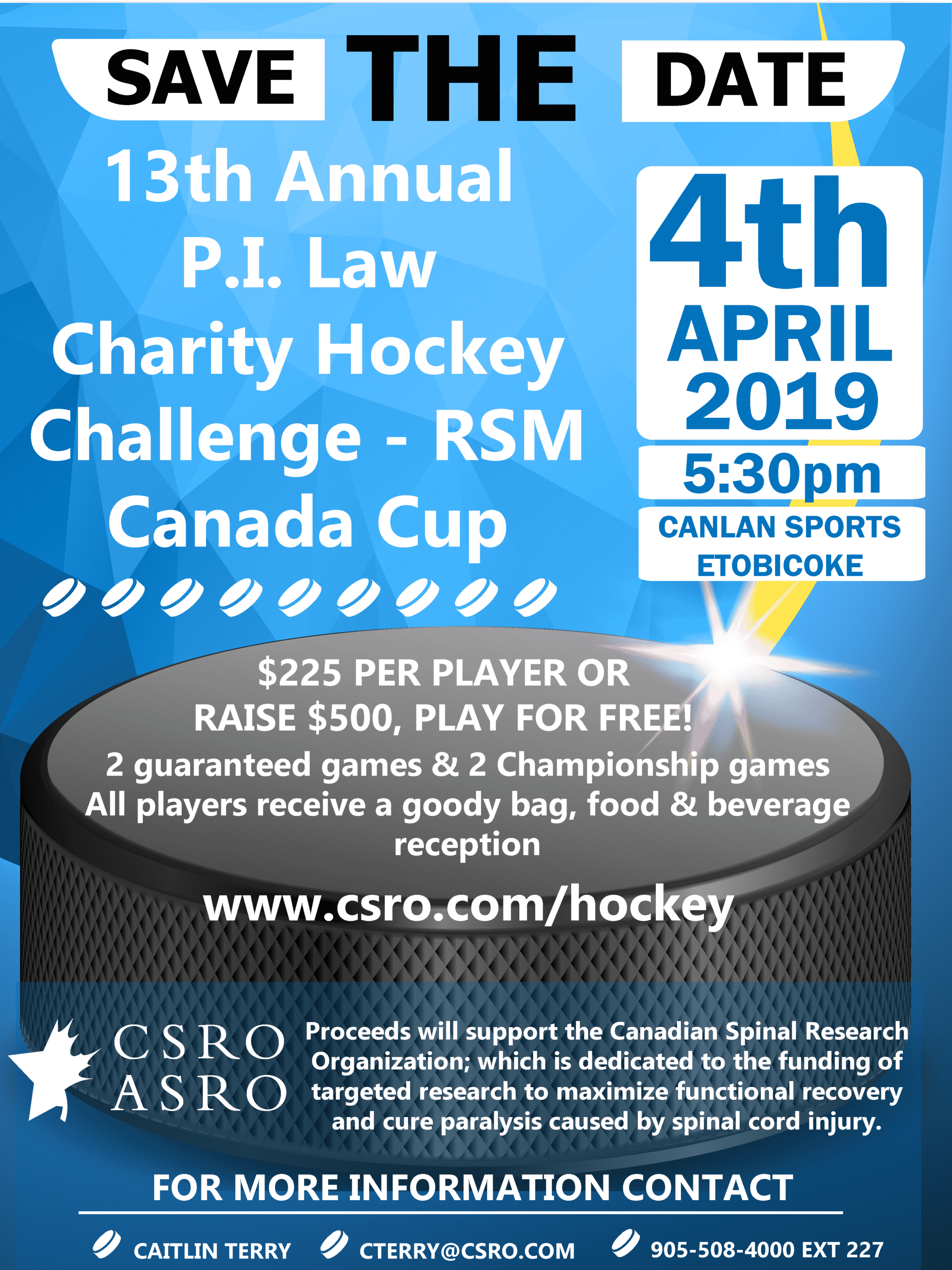 CSRO hockey challenge 2019 poster