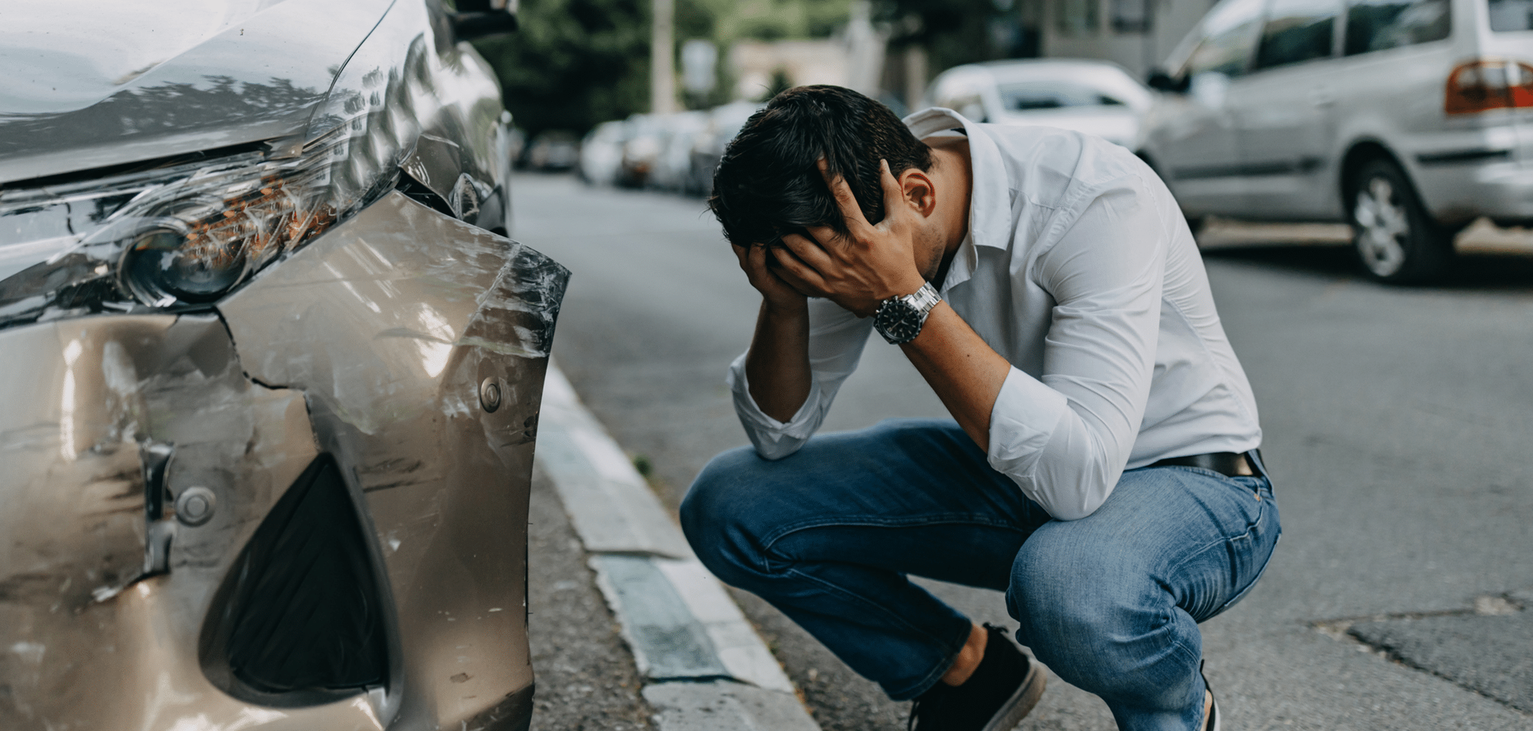 Man in distress after a motor vehicle accident in Ontario