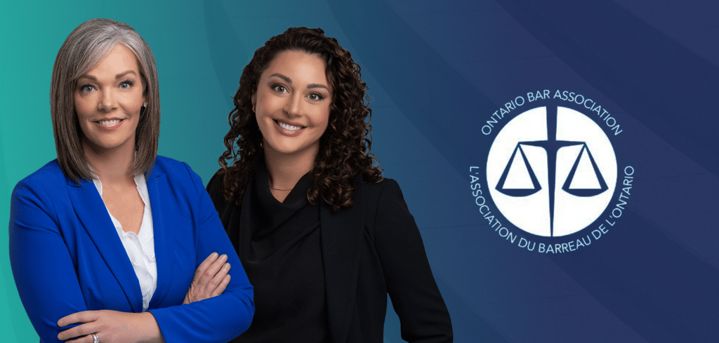 Meghan Hull Jacquin and Melissa Miller Howie Sacks and Henry Personal Injury Lawyer Speaking at Ontario Bar Association