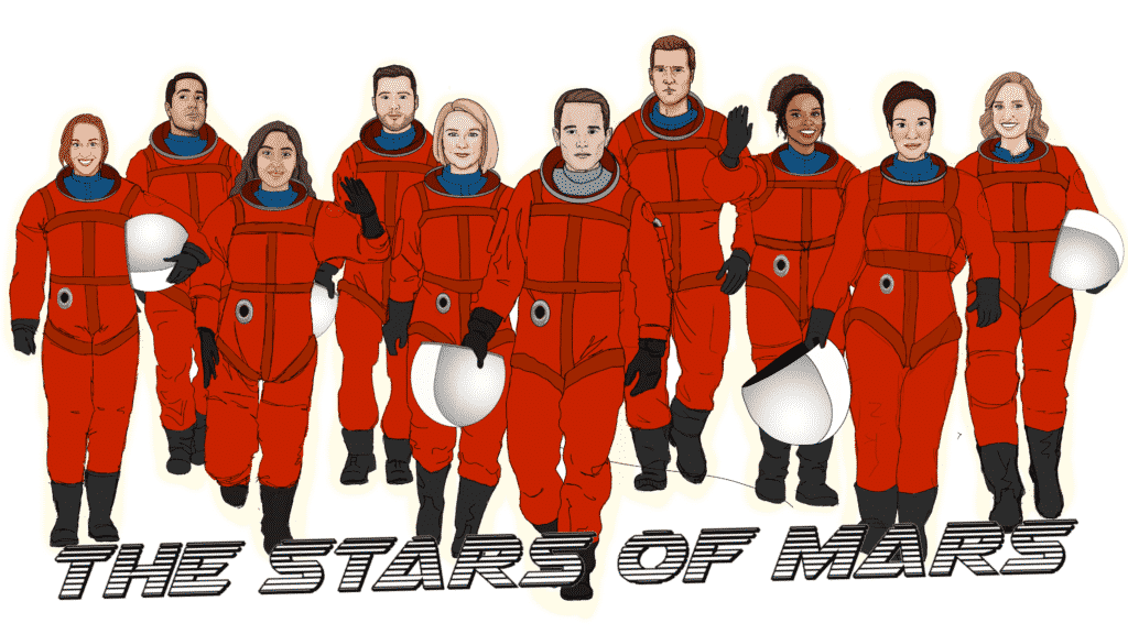 Cartoon image of the cast of Stars of Mars