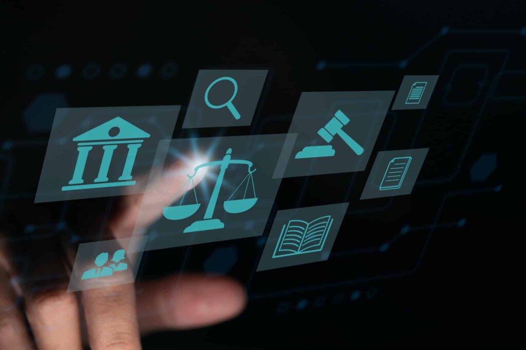 Legal business internet technology concept for labor lawyers.